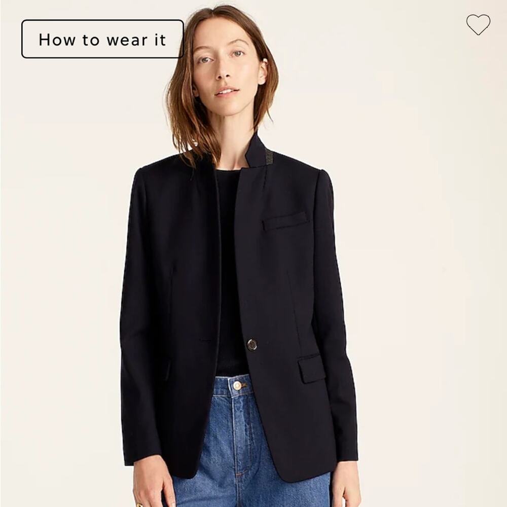 J. Crew Regent Blazer Wool Flannel Navy Blue